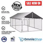 Outdoor Dog Kennel with Roof Shelter Pet House Pen Run Puppy Enclosure Steel NEW