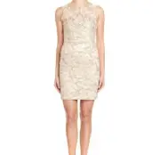 Aidan Mattox Beaded And Lace Gold Dress