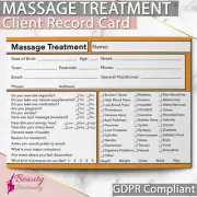 Massage Client Record Card GDPR Compliant PREMIUM NEW Consultation A6