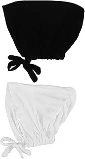 [FOMIYES] 2pcs Lace-up Bottom Hat Women for Scarf Hijab Headwear Woman Cover Turban Hat Elastic Adjustable Strap Spandex