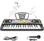 M SANMERSEN Piano Keyboard for Kids, Piano for Kids Music Keyboards 37 Keys Electronic Pianos with Music Book Bracket Musical Toys for Beginners 3-8 Years Old Girls Boys