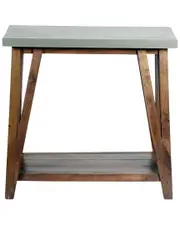 Alaterre Brookside 30inW Wood with Concrete-Coating Console/Media Table