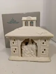Victorian Manor PO291 Bisque PARTY LITE Tea Lite Christmas Family Tree House EUC