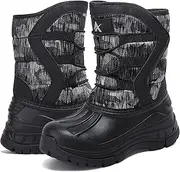 [TORISKY] Children's Winter Shoes Boys Girls Waterproof Non-Slip Winter Boots Warm Lined Snow Boots Winter Boots, black, 35 EU