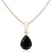 Pear-Shaped Black Onyx Solitaire Pendant