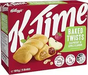 Kellogg's K-Time Baked Twists, Raspberry and Apple Flavour Snack Bars, 185g, 5 Count (Pack of 1)