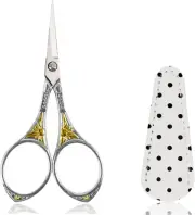 4.5Inch Small Sewing Scissors Cross Stitch Scissors with Leather Cover Stainless