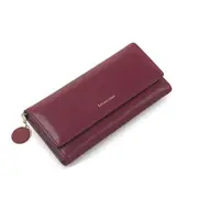 Women Wallets Long Style Multi-functional wallet Purse Fresh PU leather Female Card Holder(Burgundy)