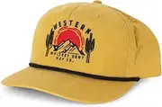 Whiskey Bent HAT CO. Western Sunset Landscape Adjustable Snapback Hat UPF 50+, Water Resistant, Roped Snapback Hat