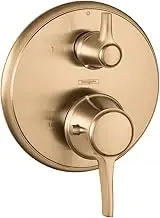 hansgrohe Ecostat Classic -Handle -inch Wide Thermostatic Shower Valve Trim in Brushed Bronze, 15753141