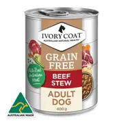 Ivory Coat Grain Free Adult Wet Dog Food Beef Stew 400g 400g