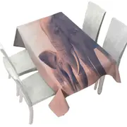 Cute Baby Elephant and its Mommy Animal Art Tablecloth