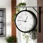 Hearth & and Hand with Magnolia Black Metal Outdoor Corner Clock NEW 2021