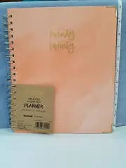 Planner 2020 Weekly Monthly Hardcover 10" x 8.5" Peach Design Includes Stickers