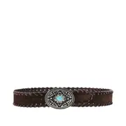 [GIANNIFRANCO BELTS] GIANNIFRANCO BELTS Suede leather belt with topstitchings Man 100 100 Brown