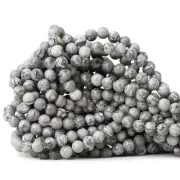 CHEAVIAN 60PCS 6mm Natural Map Stone Round Loose Beads for Jewelry Making DIY...