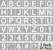 Alphabet Letter and Number Stencils 3 Inch - 40 Pack Letters and Numbers Stencil