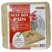 Pecking Order Nest Box Pads 10 Pack, Made with Great Lakes Aspen Excelsior Wood✅