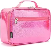 Kids Lunch Box Insulated Soft Bag Mini Cooler Back to School Thermal Meal Tote Kit for Girls, Boys,Women,Men by FlowFly Pink