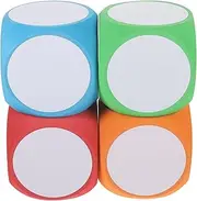NUOBESTY Interactive Teaching 4 Pack Eraseable Dice Boys and Girls Toy Foam Blocks for School DIY Dice Game Educational Tool