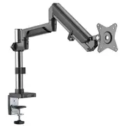 Brateck LDT37-C012P-SG Single Pole-Mounted Monitor Arm, Space Grey