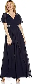 [Adrianna Papell] Women's Embellished Chiffon Gown