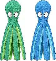 M&MKPET Squeaky Dog Toys, Octopus No Stuffing Crinkle Plush Dog Chew Toys for Puppy Teething, Pet Training and Entertaining, Durable Interactive Dog Toys for Puppies, Small, Medium, and Large Dogs…