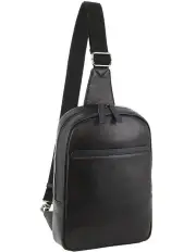 [PIERRE CARDIN] Leather Business Laptop Bag in Black