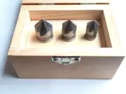 3 Piece HSS Countersink Deburr drill bit set - 1/2" 5/8" 3/4"