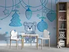 3D Blue Christmas Bear Wallpaper Wall Murals Removable Wallpaper 33