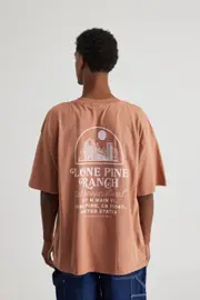[Factorie] Factorie - Half Half Heavyweight Box Fit Graphic Tshirt - Hh washed light ochre/lone pine ranch L HH WASHED LIGHT OCHRE/LONE PINE RANCH