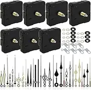7Pcs Clock Mechanism Replacement, Silent Quartz Clock Movement with 10 Styles Aluminium Clock Hands, Quartz Battery Operated Movement DIY Wall Clocks Repair Parts for Clocks and Repair