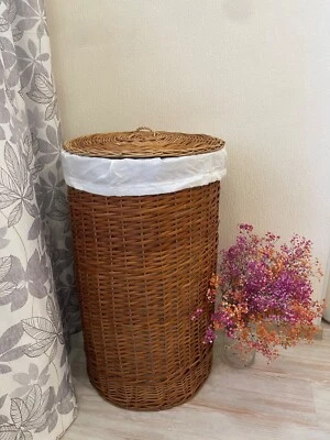 lined wicker laundry hamper storage basket with lid natural rattan woven laundry