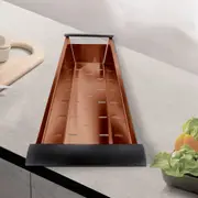 450x190mm Kitchen Sink Drainer Tray Stainless Steel Washing Colander Strainer Basket Brushed Rose Gold