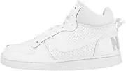 [Nike] Australia Boys Court Borough Mid (GS) Fashion Shoes, White/White-White