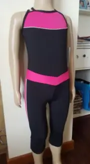 MakAmy Adult Black Fuchsia 3/4 Pants dance Jazz uniform Shell szM BNWT (34)