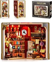 INSOON Magic Booknook Building Set with LED Light, 3.6mm Mini DIY Bookend Building Kit for Bookshelf & Home Decor, 1015 PCS Miniature Book Nook Building Block Model for Kids Adults Boys Girls Age 8+