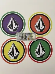 VOLCOM STICKER XL 8” Set Of 4 Stickers Volcom Stone Skateboard Surf WSL Stab USA