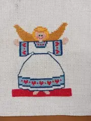 finished cross stitch modern Christmas angel ready to diy