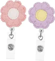 Operitacx Sunflower Shape Retractable Badge Holder Adorable Name Tag Holder for Nurses Security Staff Outdoor Enthusiasts Convenient Design for Id Cards Keys