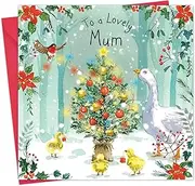 Twizler Merry Christmas Card for Mum with Goose - Mum Christmas Card - Mummy Christmas Card - Mum Xmas Card -Womens Christmas Card - Christmas Card For Her - Female Christmas Card - Christmas Card Mum