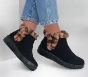 Woman Skechers Go Walk Smart Purr Fection Boot 144051 Color Black Brand New
