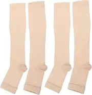 MOLUCKFU 2 Pairs Women Leg Socks Compression Socks for Women Elastic Calf Stockings