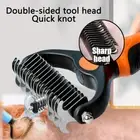 AU Pet Double-Sid Grooming Comb Brush Undercoat Rake Dematting Trimmer Cat Tool