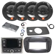 JBL Marine Radio, ANT, Amp w/Kit, 4x 6.5" 225W Black Speaker,Spa Bezel, Adapter