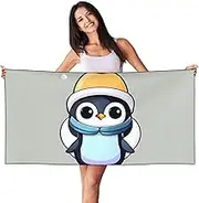 HTTUP Cute Penguin Print Print Quick Dry Beach Towel Lightweight Oversized for Adults for Travel and Pool Towels