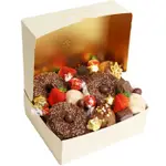 Milk Chocolates, Gourmet Donuts & Strawberry Dessert Box - Medium - Edible Blooms