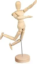 KALLORY Wooden Mannequin Drawing Figure Movable Action Figure for Artists Mini Jointed Body Doll Stand