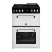 Belling Mini Richmond 60cm/123L Dual Fuel Range Cooker Electric Oven Grill White