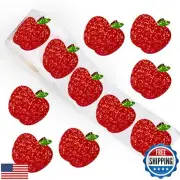 Whaline Apple Stickers Roll Laser Red Apple Fruit Stickers Holographic Waterp